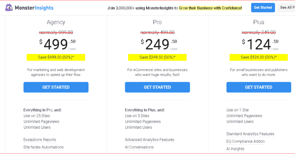 Monsterinsights pricing